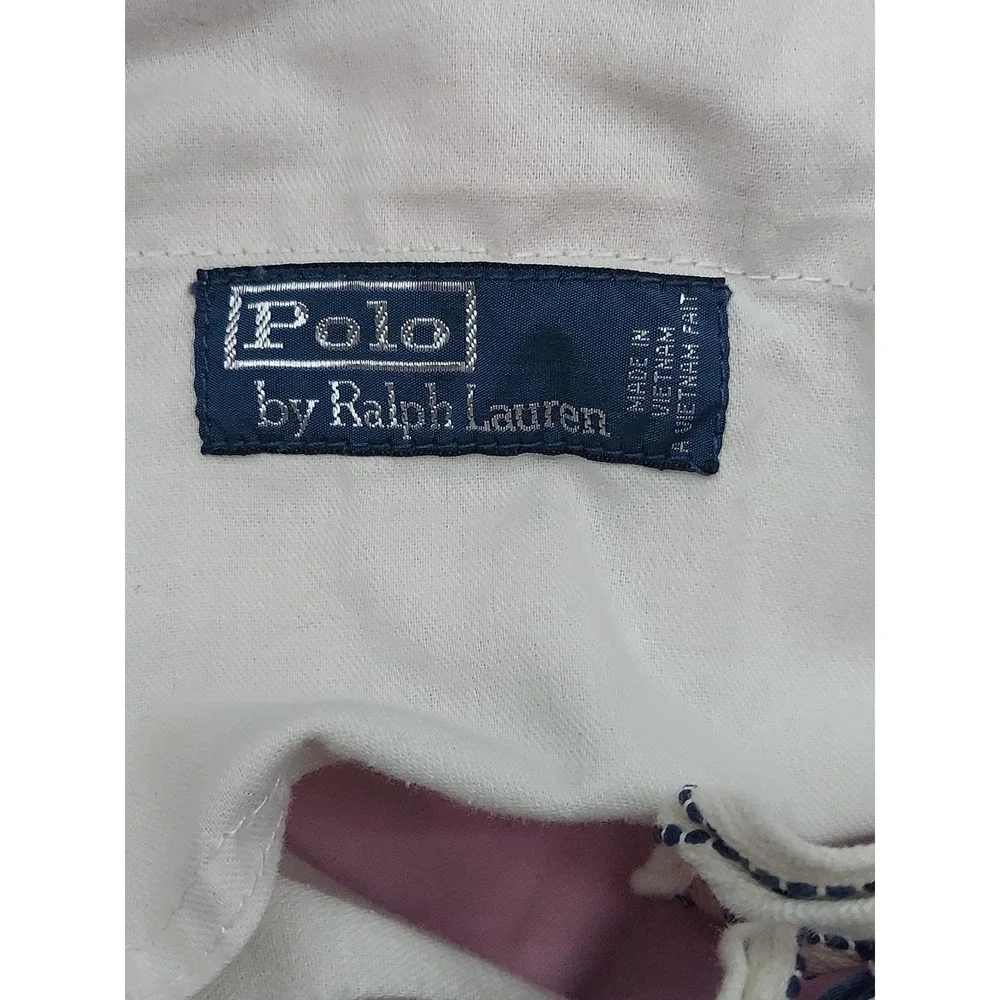 Vintage POLO RALPH LAUREN Shorts Mens 35 Pink Chino Drawstring Cotton Walking